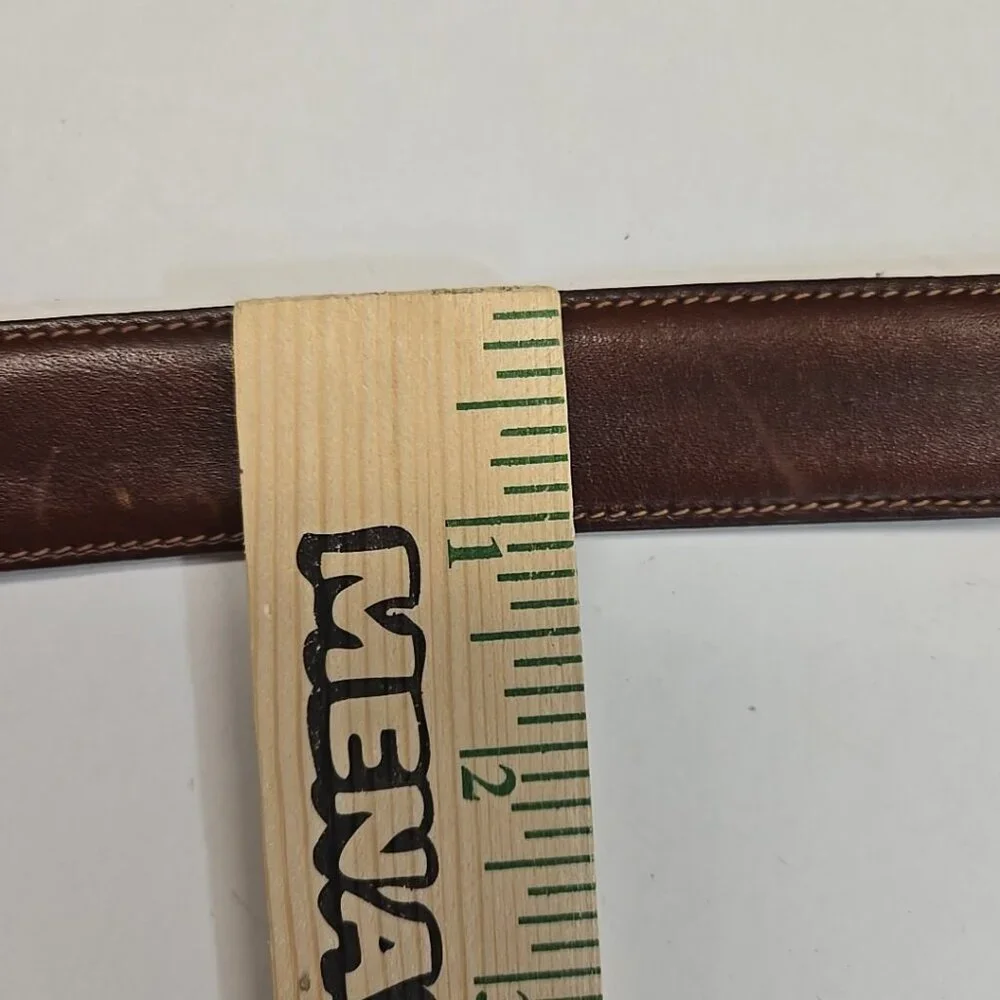 Trafalgar Cortina Brown Leather Belt Mens Size 38 USA Made Bos Indicus Kholmoger